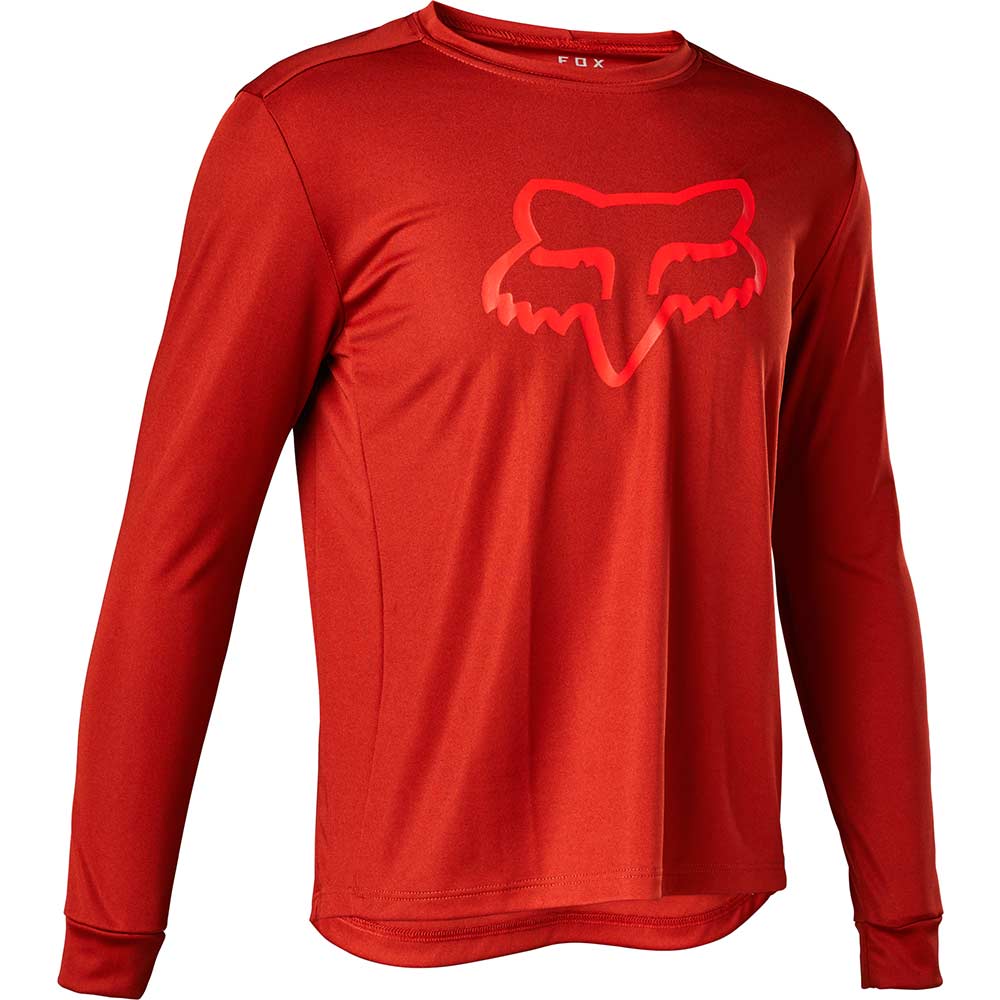 FOX Ranger Youth langärmliges MTB Jersey Kinder red clay