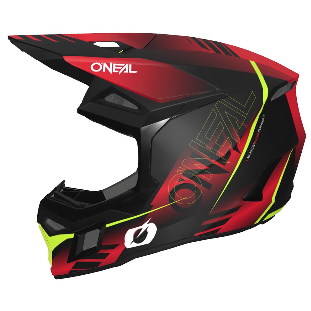 ONEAL 3SRS Motocross Helm Haze schwarz/rot/neon gelb