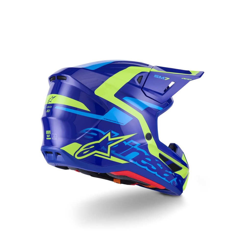 ALPINESTARS Supertech M7 Deed Motocross Helm blau/gelb ALPINESTARS Supertech M7 Deed Motocross Helm blau/gelb