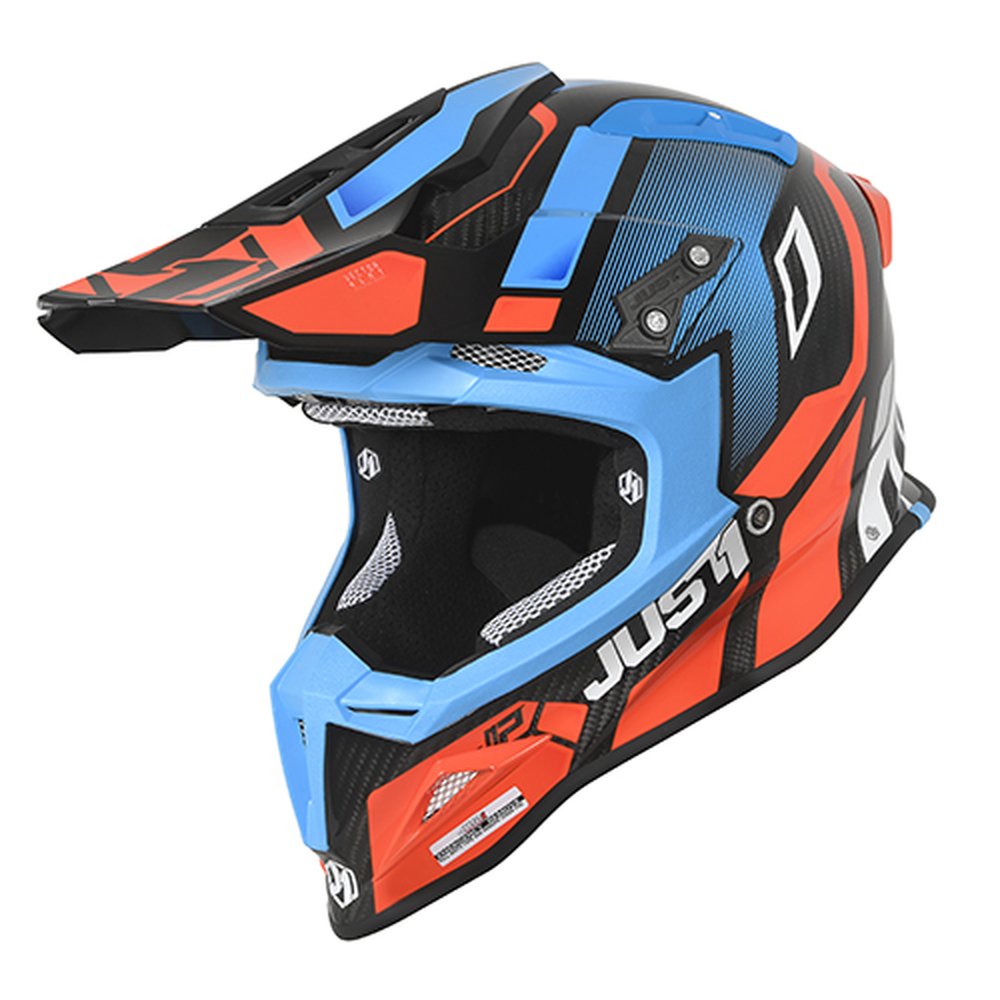 JUST1 J12 Pro Motocross Helm Vector orange blau carbon