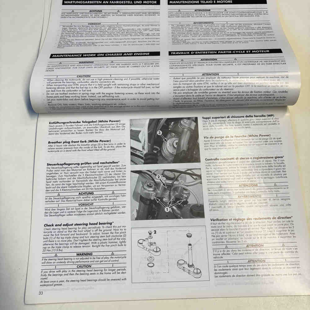 KTM 250/300 EXC/EGS 1995 320192 Motorrad-Handbuch gebraucht