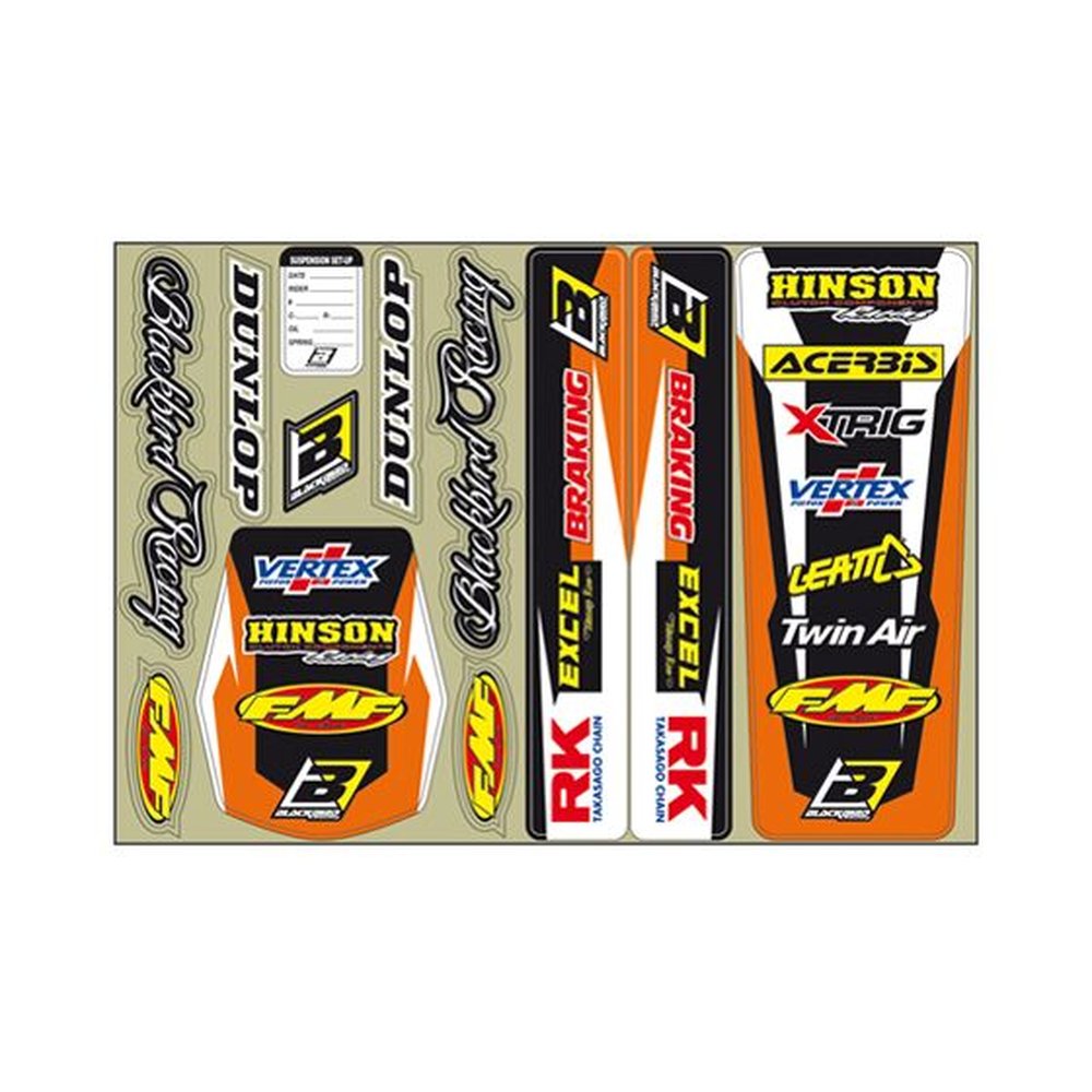 BLACKBIRD RACING Decal Logo Aufkleber-Set orange