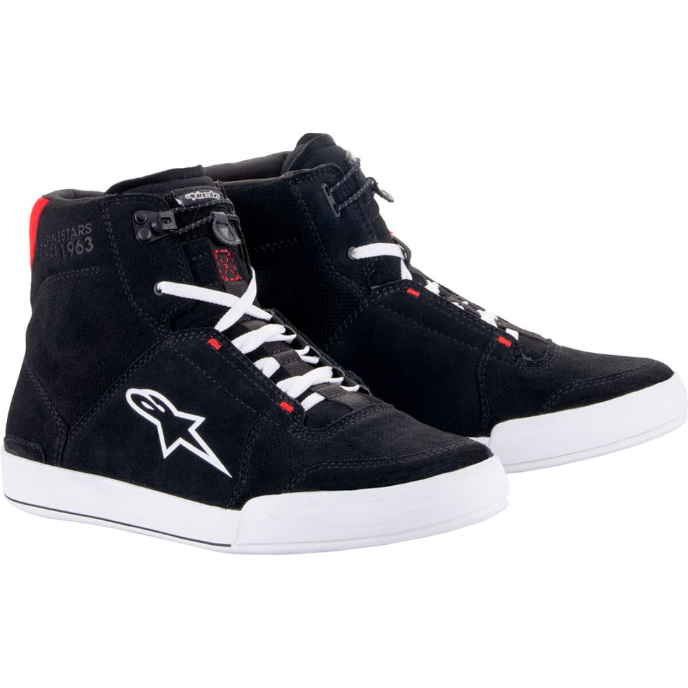 ALPINESTARS Chrome Motorrad Schuhe schwarz weiss rot