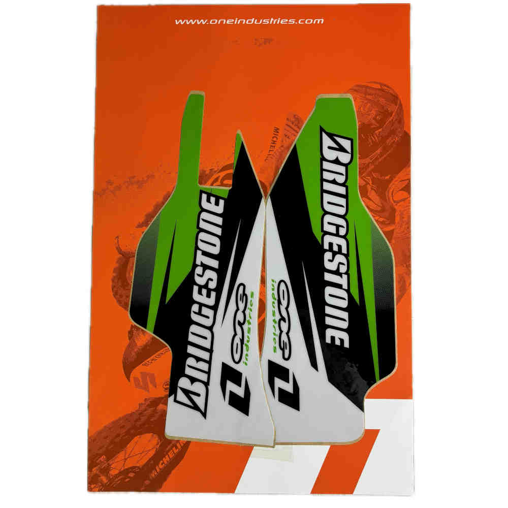 ONE INDUSTRIES Gabel Decals Dekor Aufkleber Sticker Set Paar Sponsor Kit