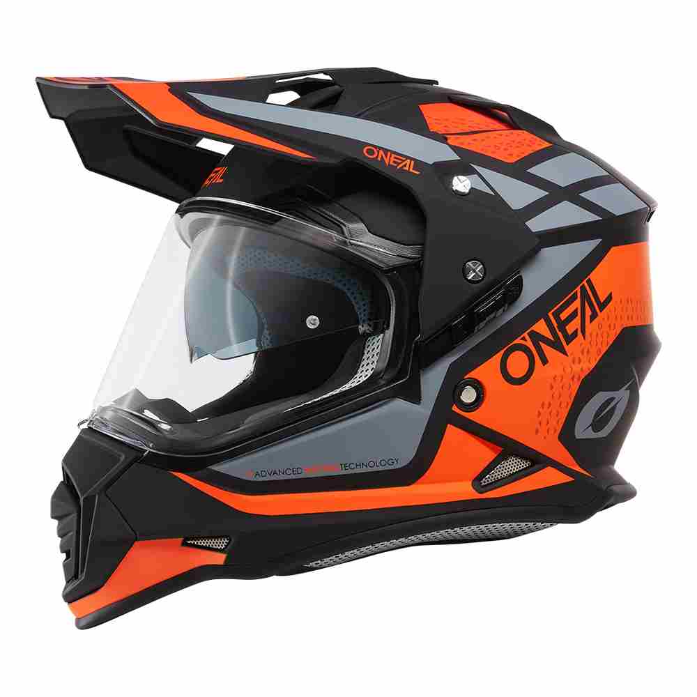 ONEAL Sierra R Enduro Motorrad Helm orange schwarz grau