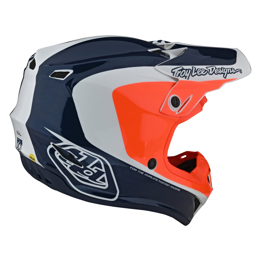 TROY LEE DESIGNS SE4 Polyacrylite Motocross Helm Corsa blau orange