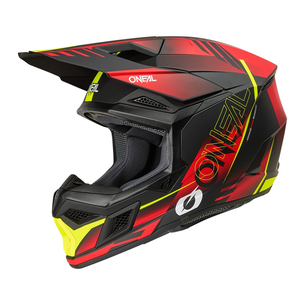 ONEAL 3SRS Motocross Helm Haze schwarz/rot/neon gelb