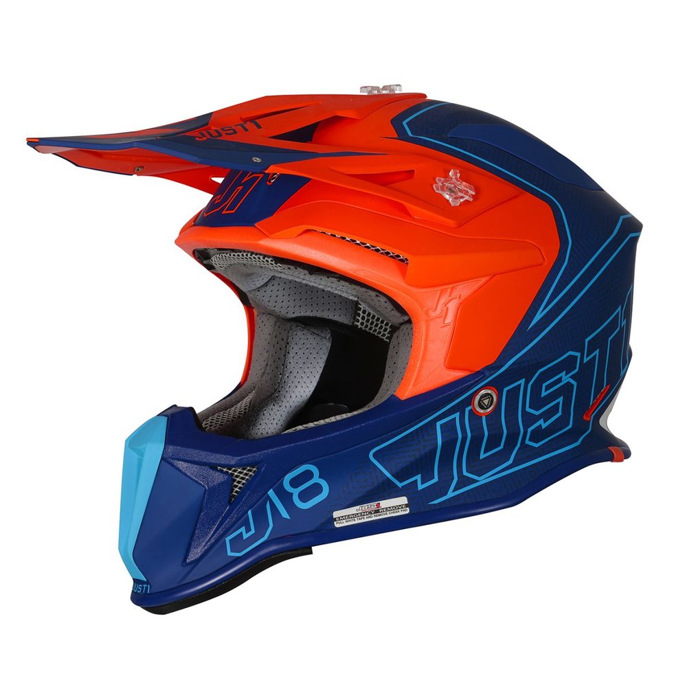 JUST1 J32 Pro Vertigo Kinder Motocross Helm blau orange