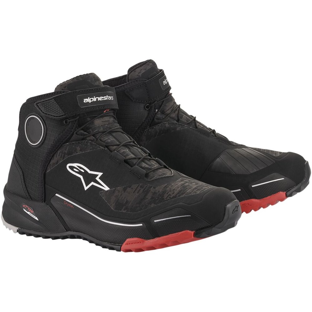 ALPINESTARS CR-X Drystar® wasserdichte Motorrad Schuhe schwarz camo rot