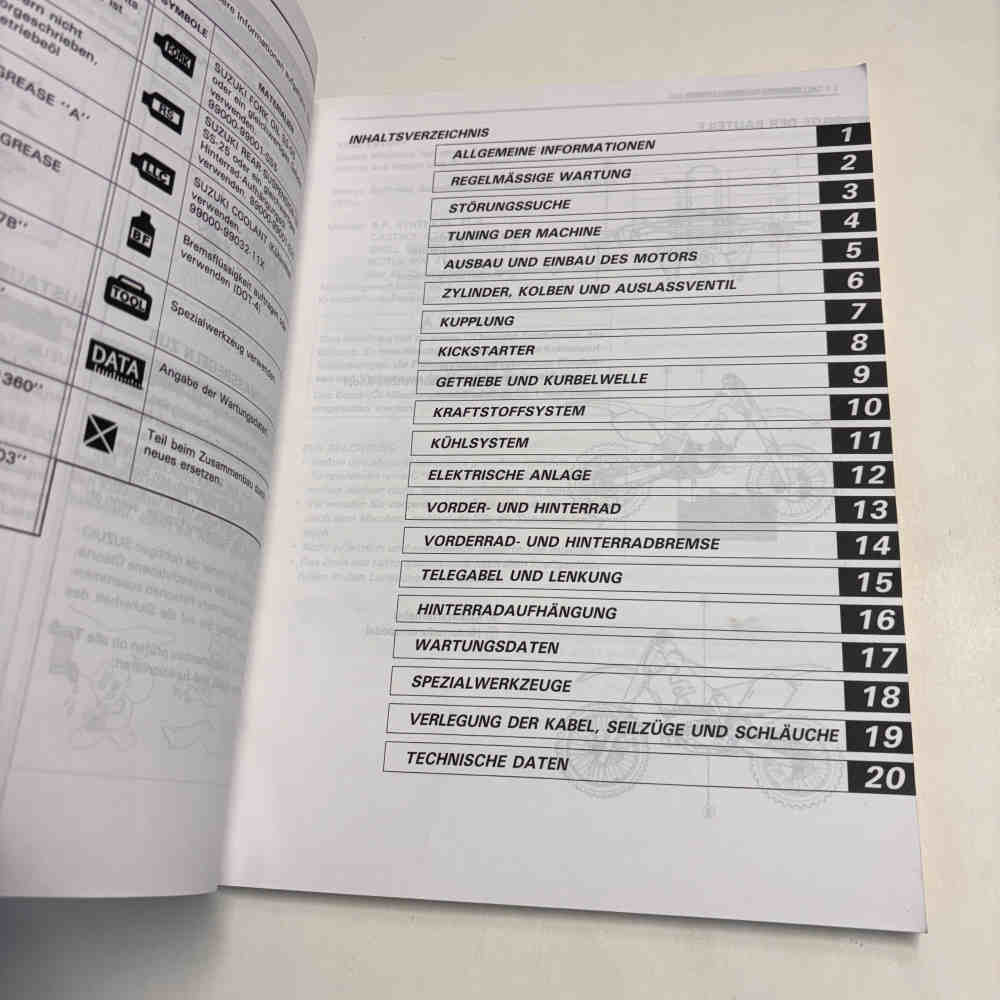 SUZUKI RM 250 1999 99011-37E53-01K Motorrad-Handbuch gebraucht