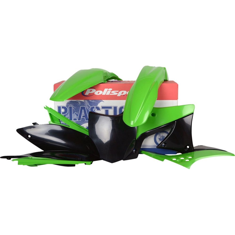 POLISPORT Komplettes Karosserie-Verkleidungs-Kit Kawasaki KX 250 F 09-12 OEM 10-11 weiss grün