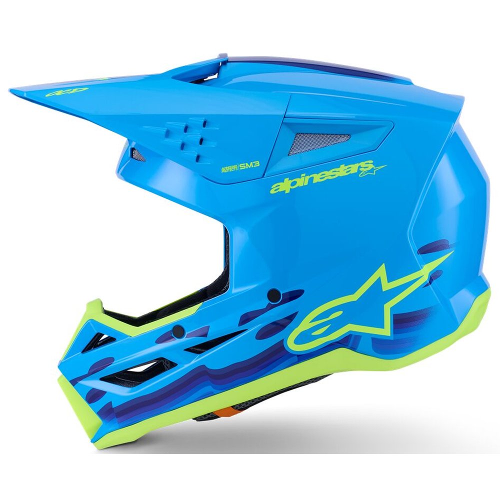 ALPINESTARS Supertech M3 Force Motocross Helm cyan blau