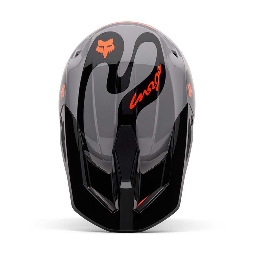 FOX V1 EMOTION HELMET Motocross Helm Steel Grau