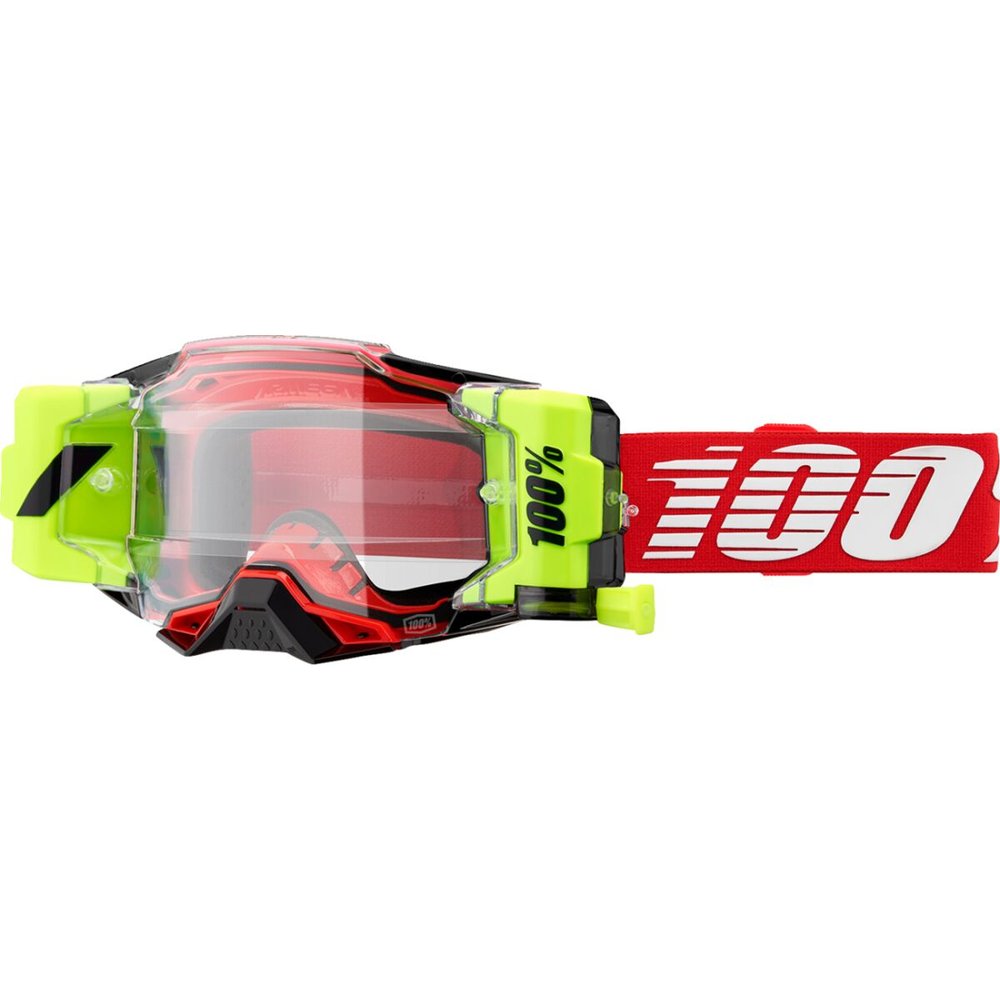 100% Armega Brille rot mit Forecast Roll-Off klar