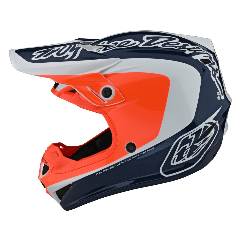 TROY LEE DESIGNS SE4 Polyacrylite Motocross Helm Corsa blau orange