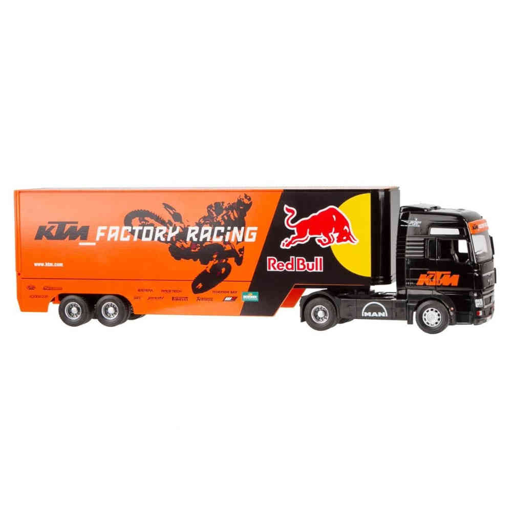 NEW RAY KTM Man TGX Red Bull Team Truck Motocross Maßstab: 1:32 blau orange NEW RAY KTM Man TGX Red Bull Team Truck Motocross Maßstab: 1:32 blau orange