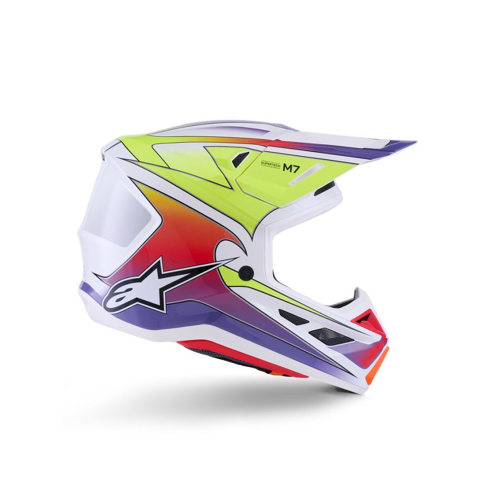 ALPINESTARS Supertech M7 Fuse Motocross Helm weiss/gelb/lila ALPINESTARS Supertech M7 Fuse Motocross Helm weiss/gelb/lila