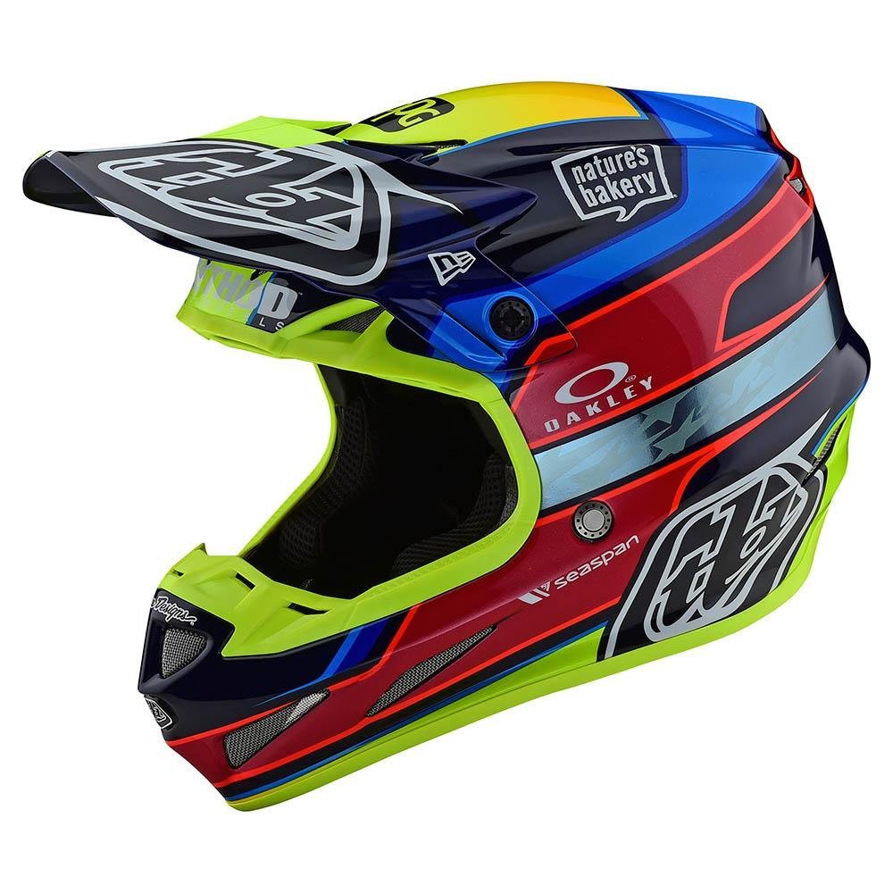 TROY LEE DESIGNS SE4 Carbon Speed Team Motocross Helm blau gelb TROY LEE DESIGNS SE4 Carbon Speed Team Motocross Helm blau gelb