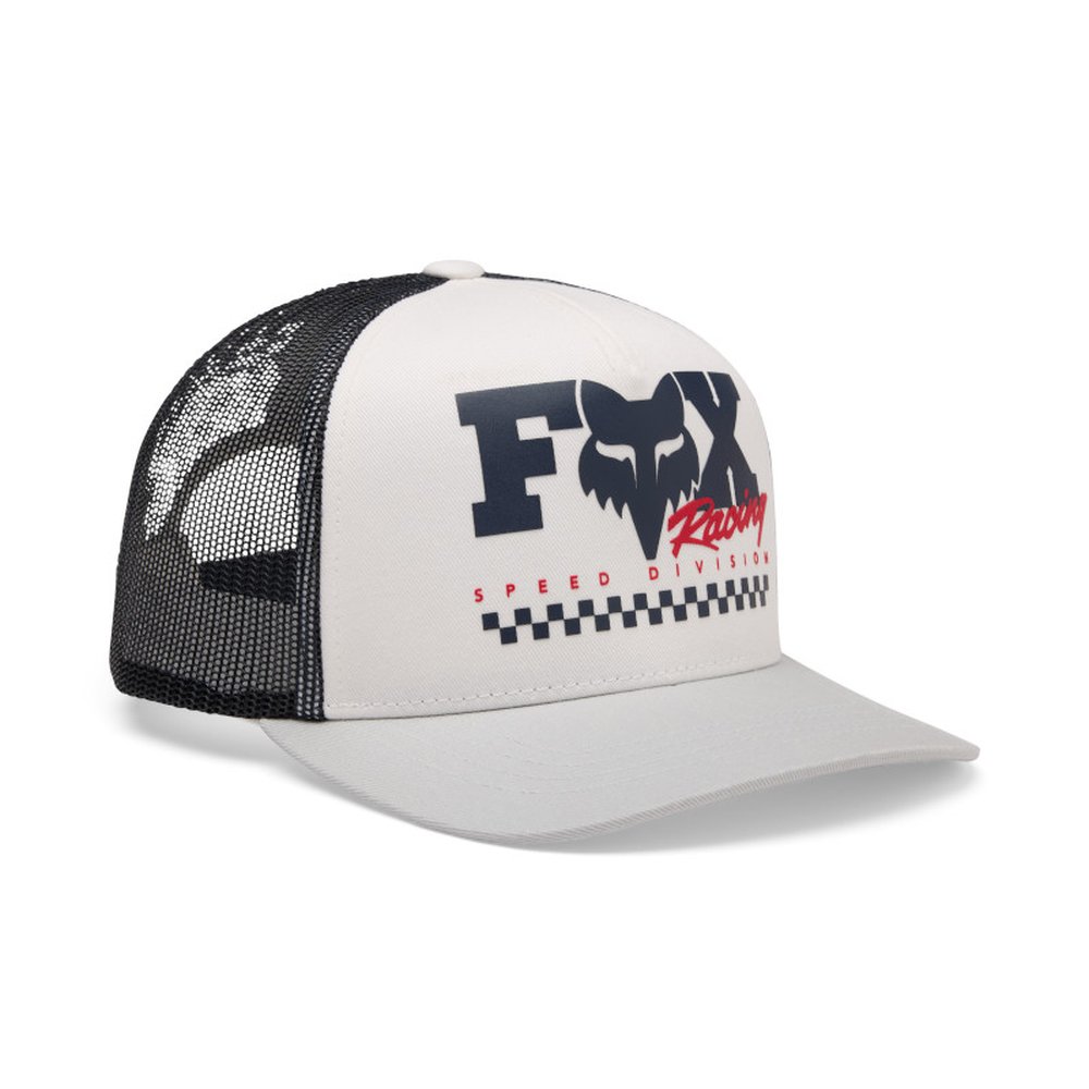 FOX YOUTH CHECKER MESH TRUCKER HAT Kappe für Kinder weiss