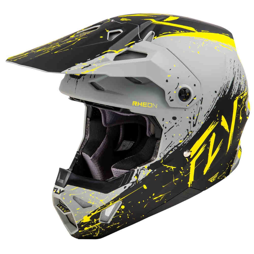 FLY Formula CP Manic Motocross Helm grau schwarz gelb FLY Formula CP Manic Motocross Helm grau schwarz gelb