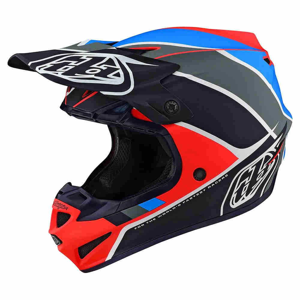 TROY LEE DESIGNS SE4 Beta Motocross Helm orange blau TROY LEE DESIGNS SE4 Beta Motocross Helm orange blau