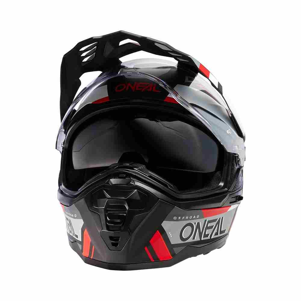 ONEAL D-SRS Square Enduro Motorrad Helm schwarz grau rot
