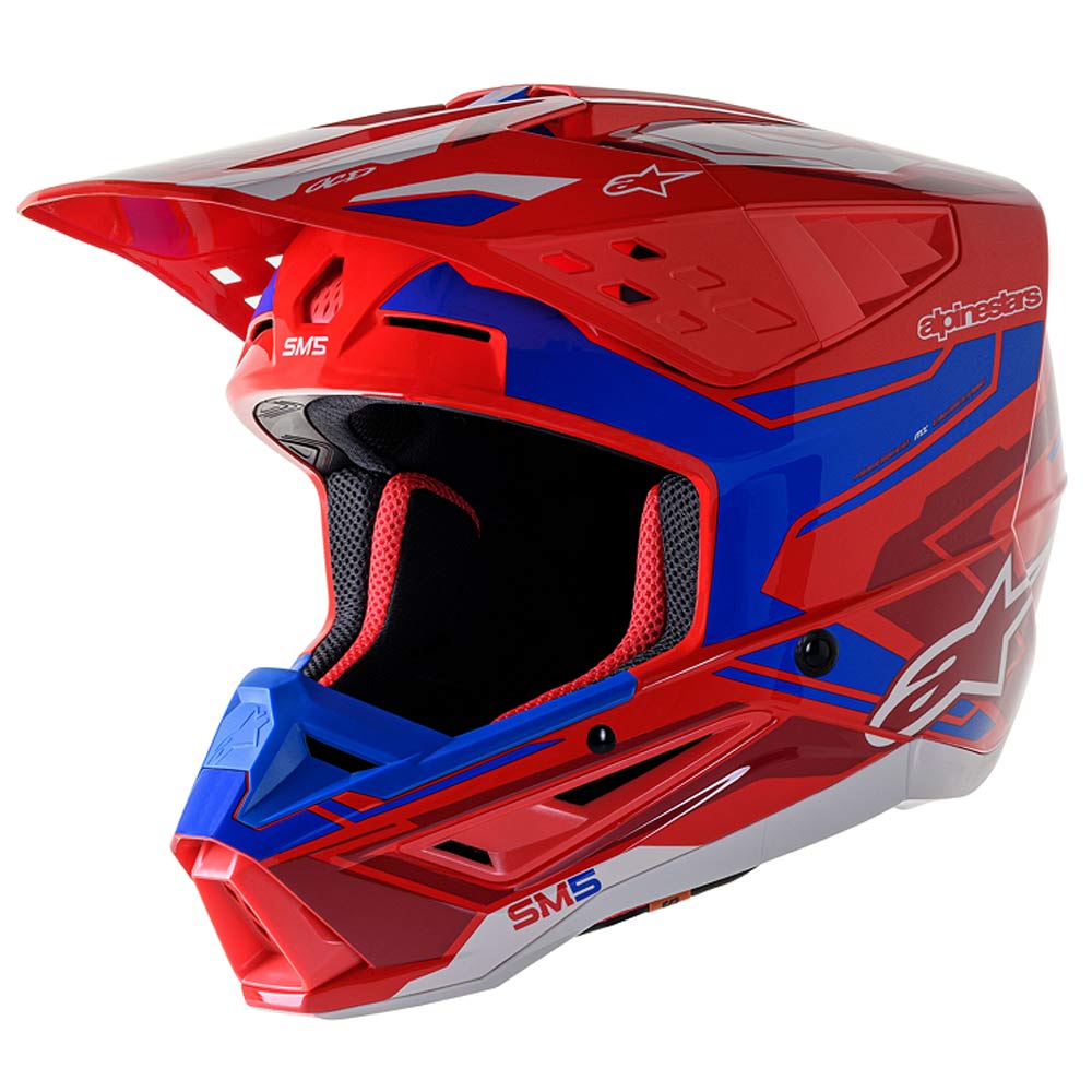 ALPINESTARS Supertech M5 Action 2 Motocross Helm rot blau