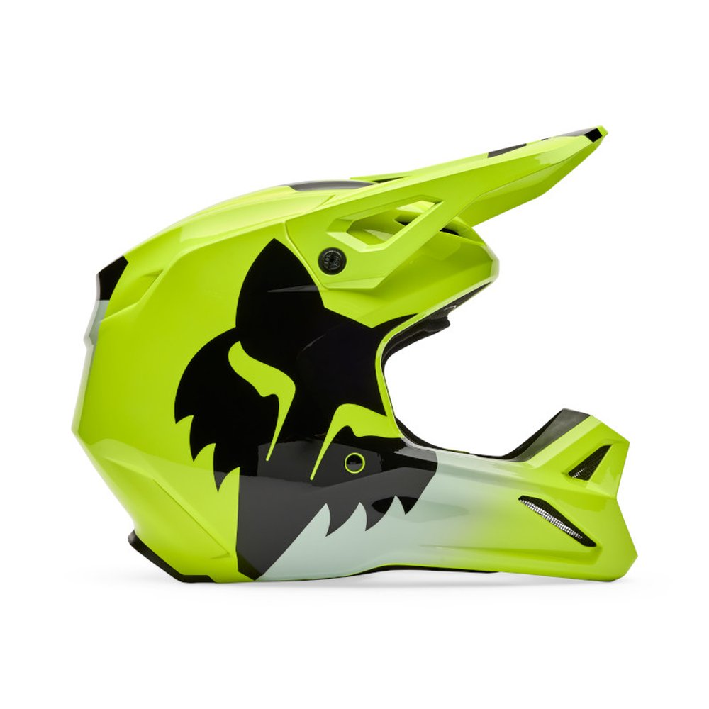 FOX V1 SHIELD Motocross Helm Neon Gelb