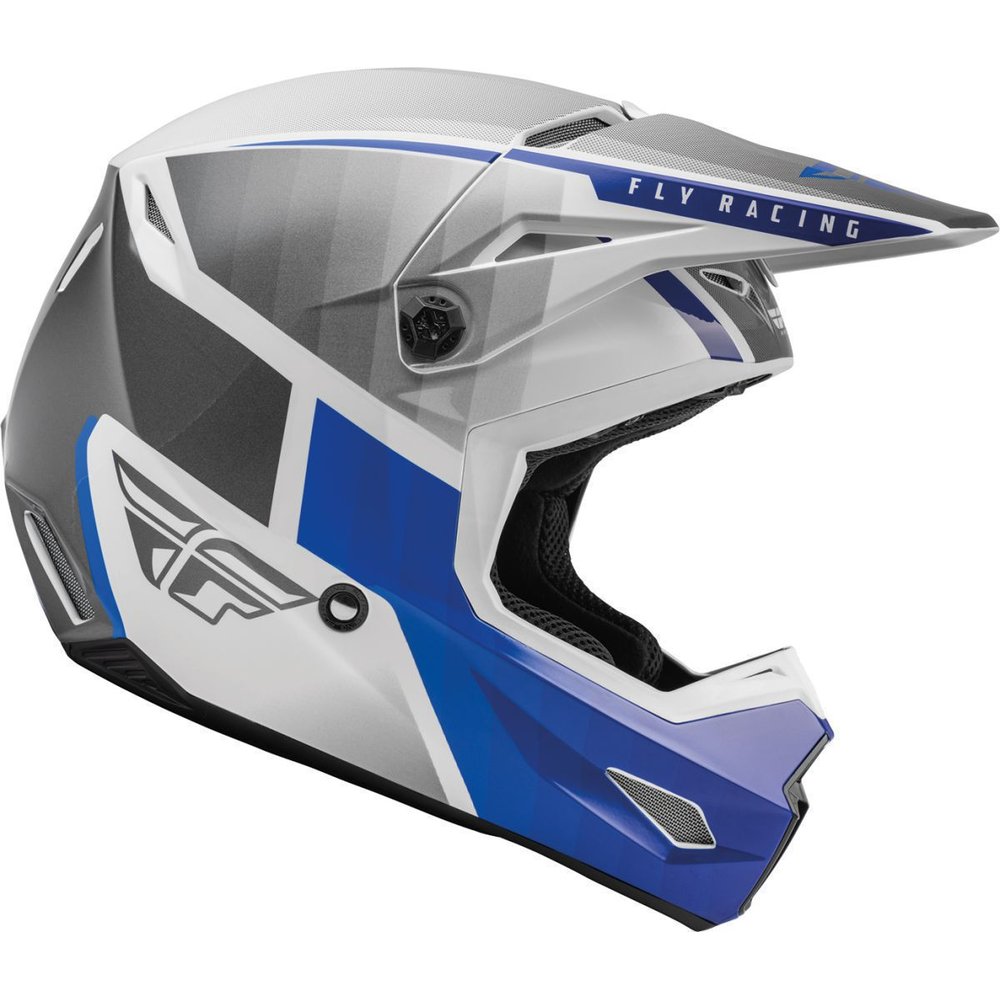 FLY Kinetic Drift Kinder Motocross Helm grau weiss