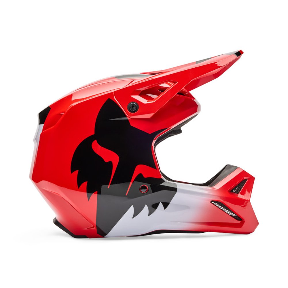 FOX V1 SHIELD Motocross Helm Neon Rot