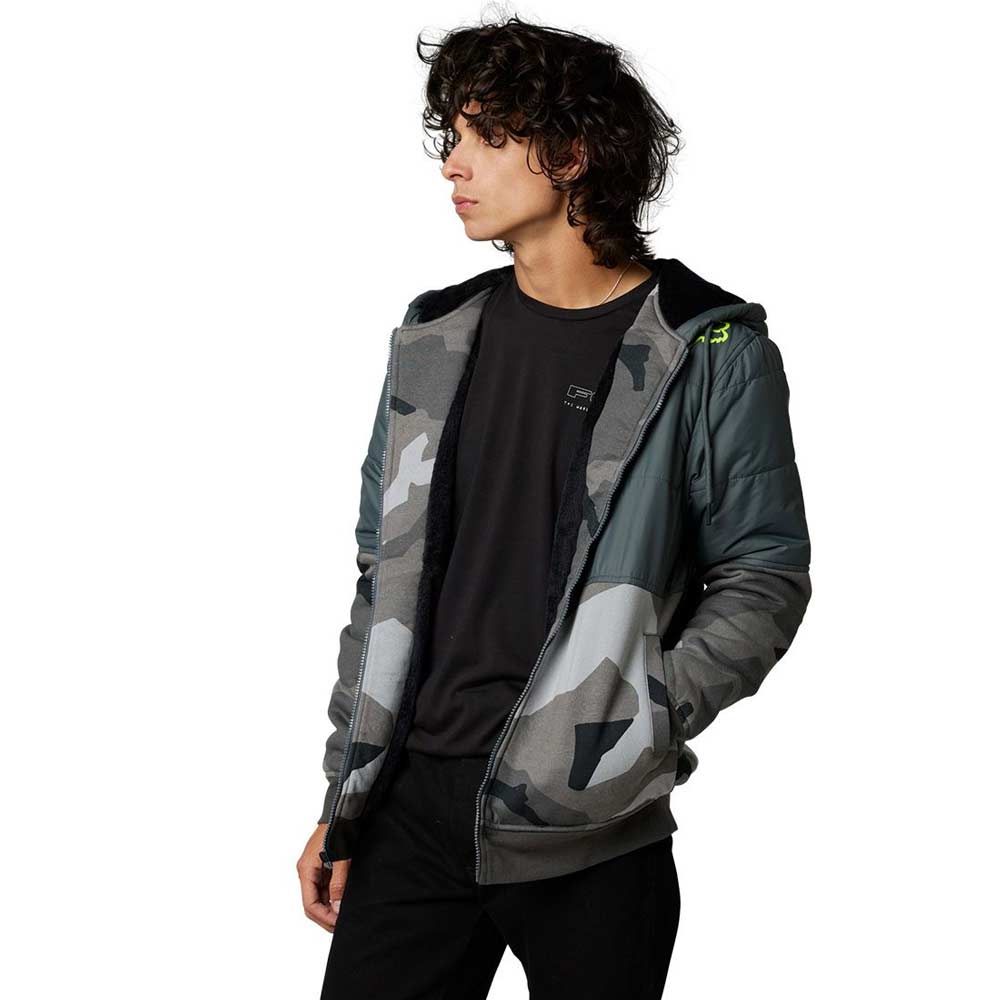 FOX LINDON SASQUATCH FLEECE gefütterte Kapuzenjacke Black Camo