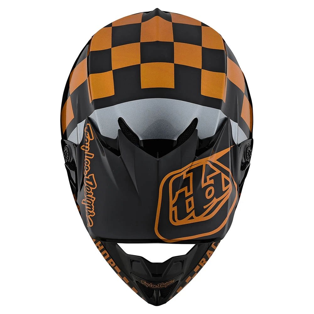 TROY LEE DESIGNS SE4 Checker Motocross Helm schwarz gold