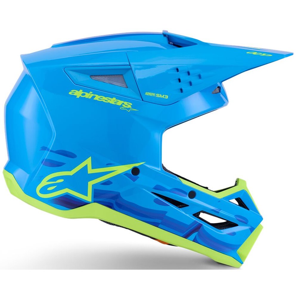 ALPINESTARS Supertech M3 Force Motocross Helm cyan blau