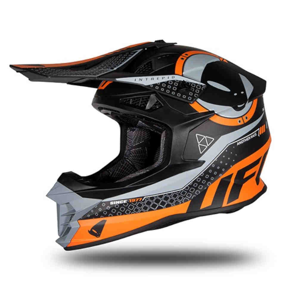UFO Intrepid Motocross Helm schwarz orange matt