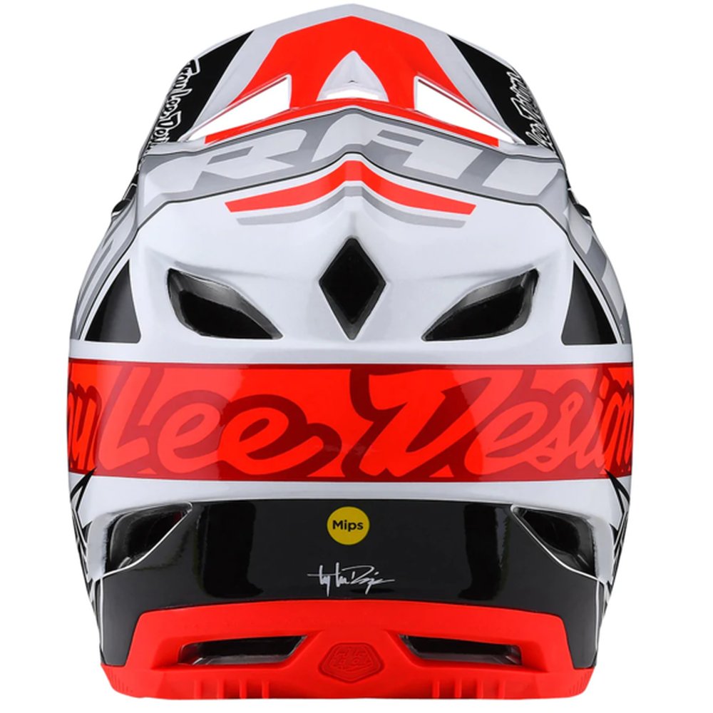 TROY LEE DESIGNS D4 Composite SRAM MIPS MTB Helm weiss glo rot