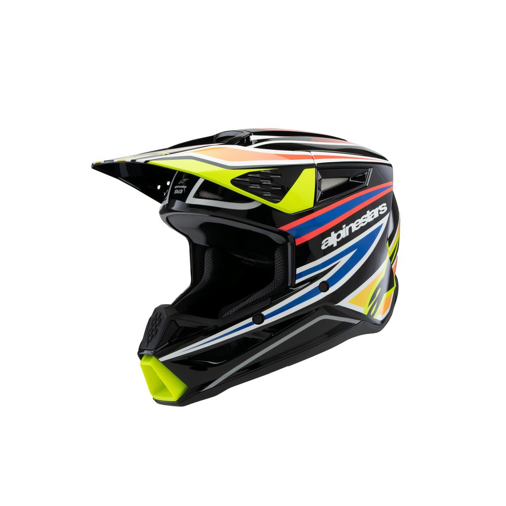 ALPINESTARS Supertech M3 Wurx Youth Monster Kinder Motocross Helm schwarz gelb blau
