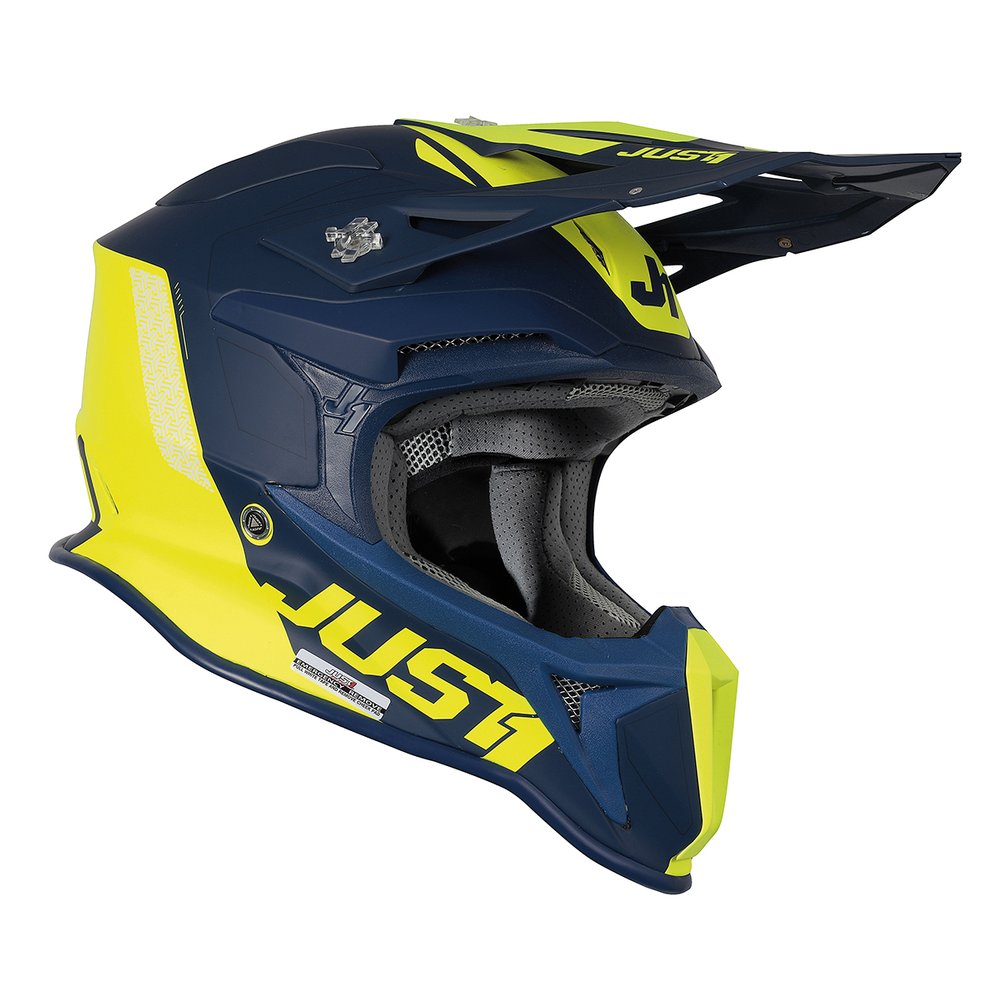 JUST1 J18 MIPS Pulsar Motocross Helm gelb Fluo blau