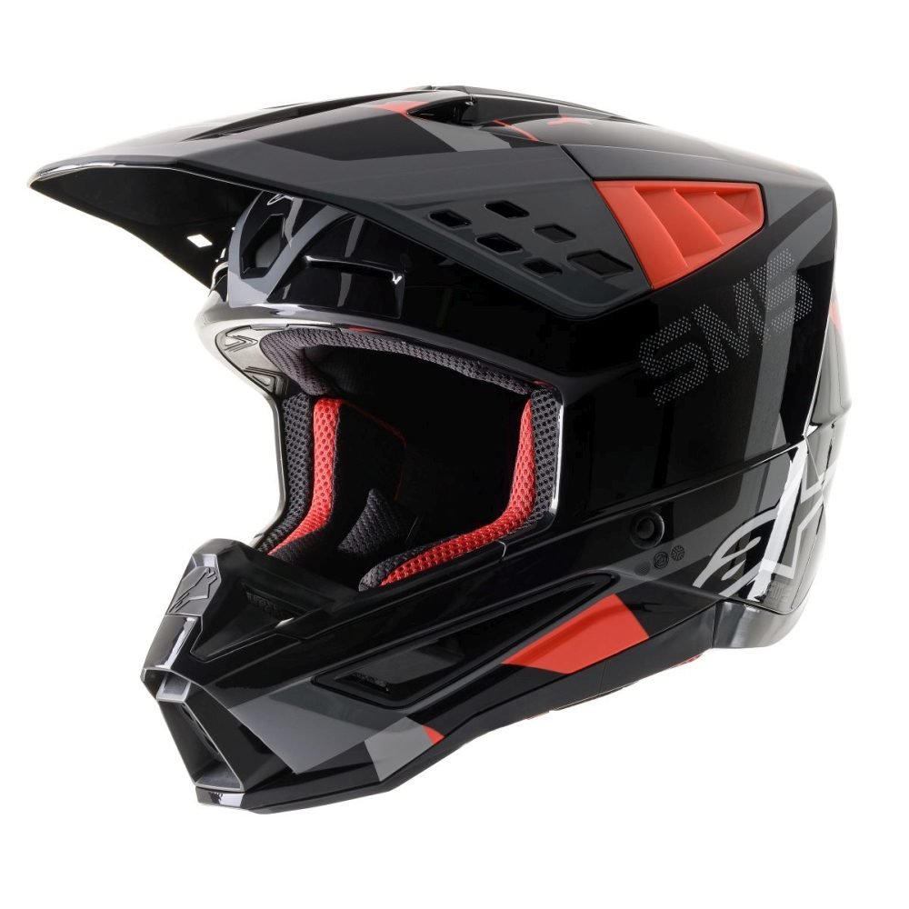 ALPINESTARS Motocross Helm SM5 Rover grau rot