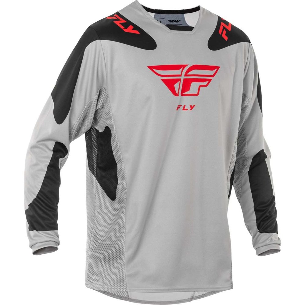 FLY Kinetic Jersey Sym hell grau/rot/schwarz