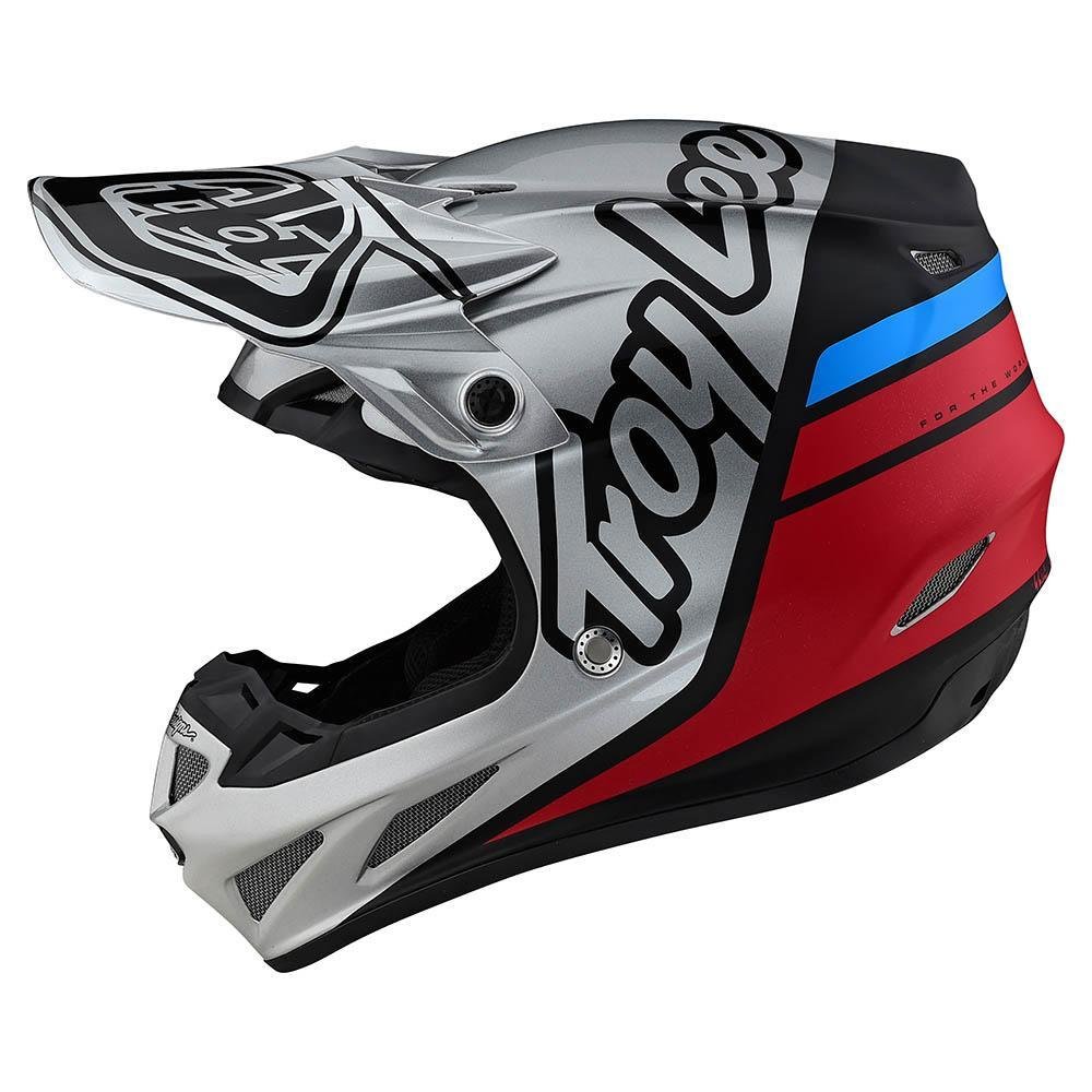 TROY LEE DESIGNS SE4 Silhouette Motocross Helm silber schwarz