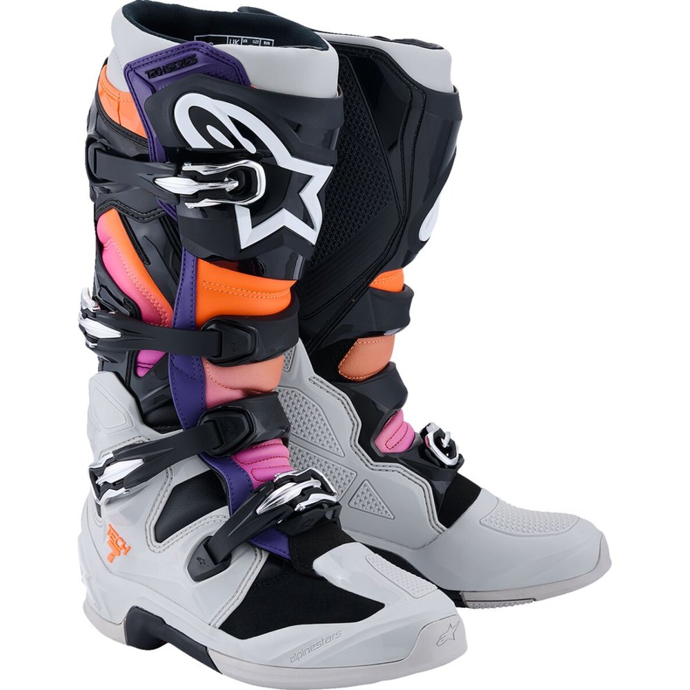 ALPINESTARS Tech 7 Motocross Stiefel schwarz/hell grau/neon orange/magenta rot ALPINESTARS Tech 7 Motocross Stiefel schwarz/hell grau/neon orange/magenta rot