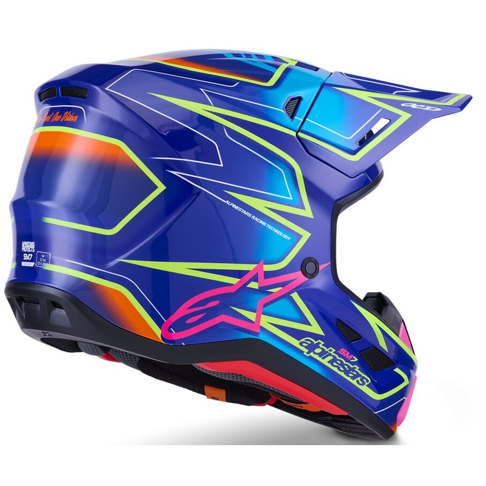 ALPINESTARS Supertech M7 Cast Motocross Helm blau/gelb/pink ALPINESTARS Supertech M7 Cast Motocross Helm blau/gelb/pink