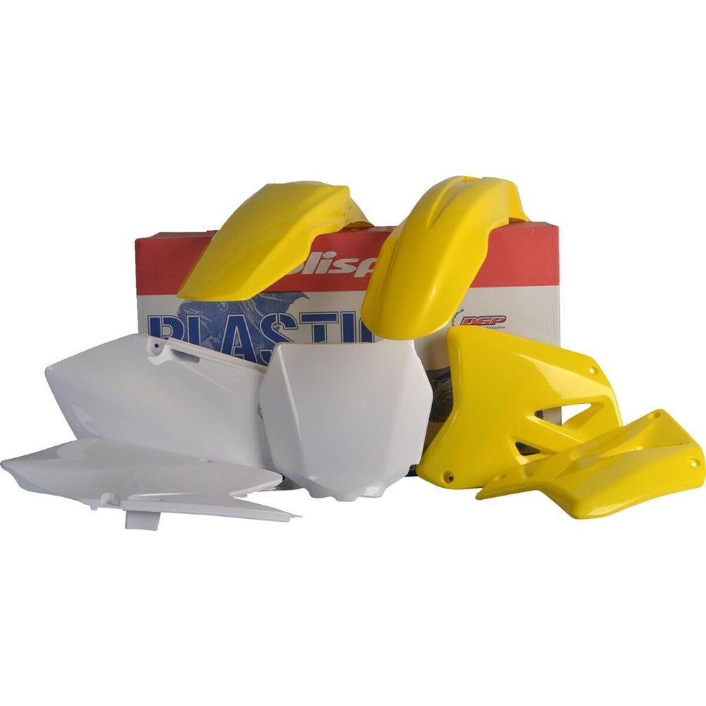 POLISPORT Komplettes Karosserie-Verkleidungs-Kit Suzuki RM 125 250 01-08 OEM gelb