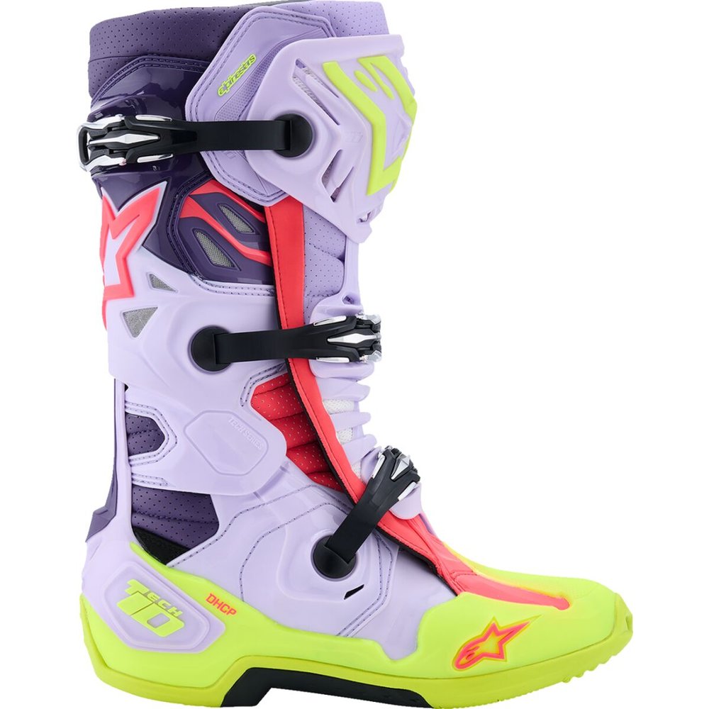 ALPINESTARS Tech 10 Supervented belüftete Motocross Stiefel lila/neon gelb/Diva Pink ALPINESTARS Tech 10 Supervented belüftete Motocross Stiefel lila/neon gelb/Diva Pink