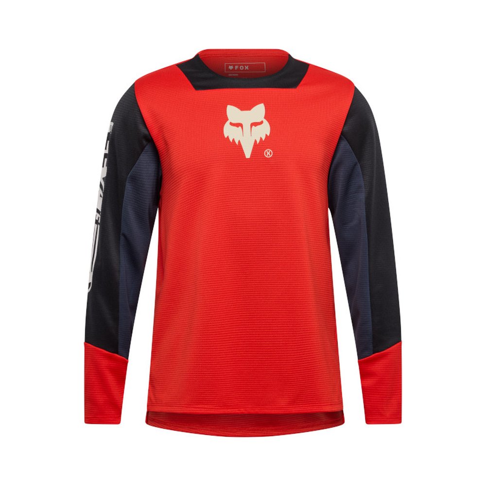 FOX YTH DEFEND LS JERSEY ELEVATED langärmlig Neon Rot
