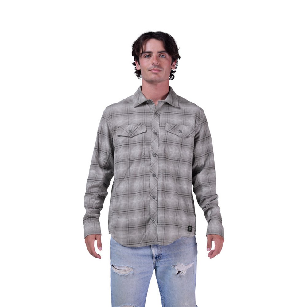 FOX SURVIVALIST STRETCH FLANNEL LS Hemd Hell Grau