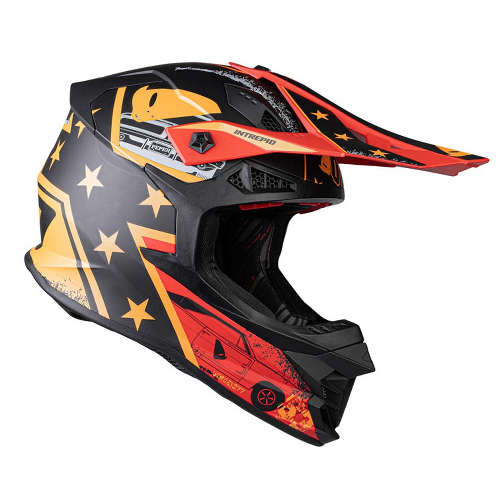 UFO Intrepid Motocross Helm schwarz rot orange