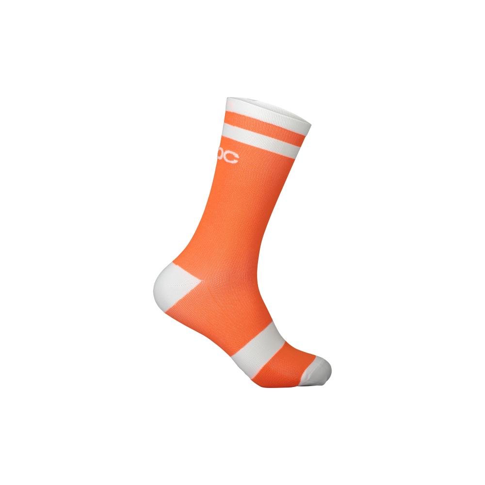 POC Lure MTB Sock Long Socken zink orange/weiss