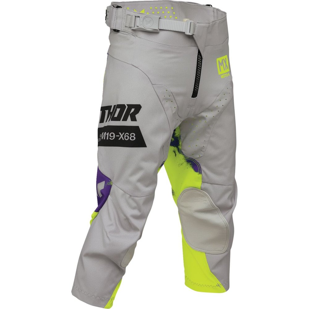 THOR Launchmode Bleach Youth Kinder Motocross Hose grau/acid neon gelb