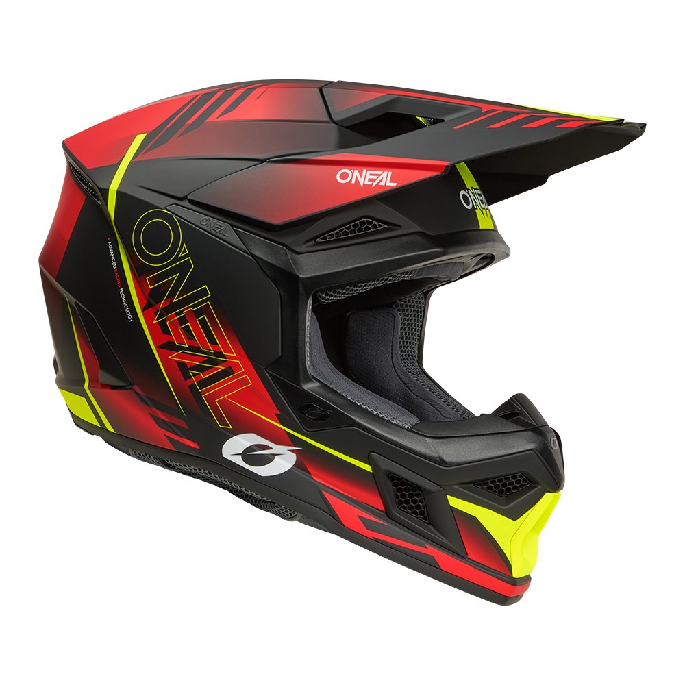 ONEAL 3SRS Motocross Helm Haze schwarz/rot/neon gelb